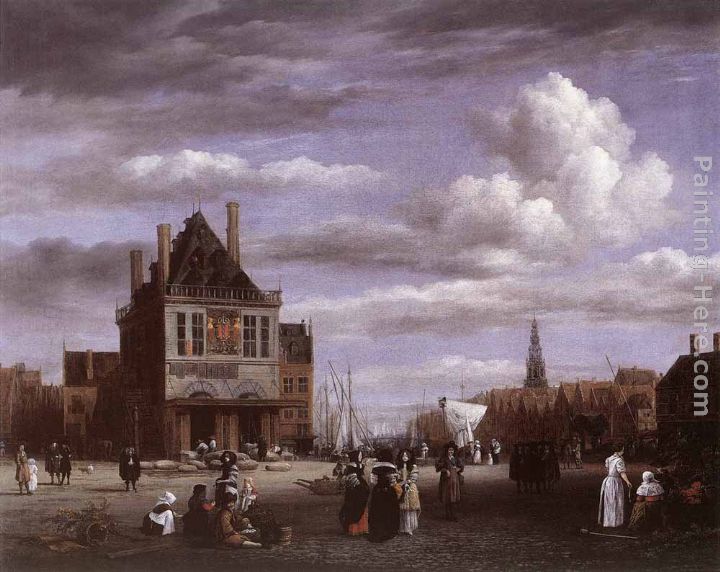 The Dam Square in Amsterdam painting - Jacob van Ruisdael The Dam Square in Amsterdam art painting